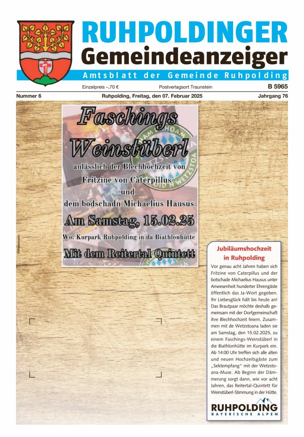 Ruhpoldinger Gemeindeanzeiger Titelblatt 06/2025