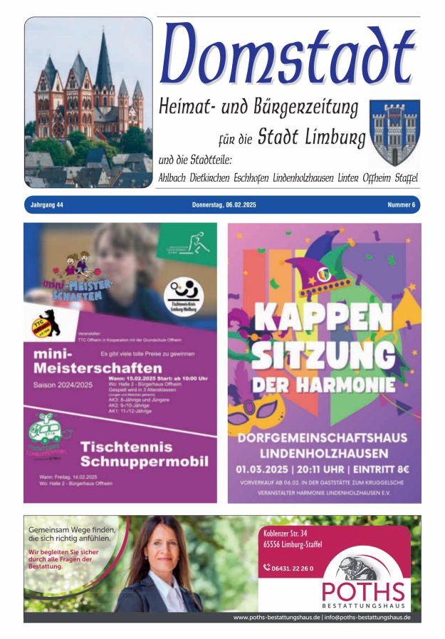 Domstadt - Heimat- und Bürgerzeitung für die Stadt Limburg Titelblatt 06/2025