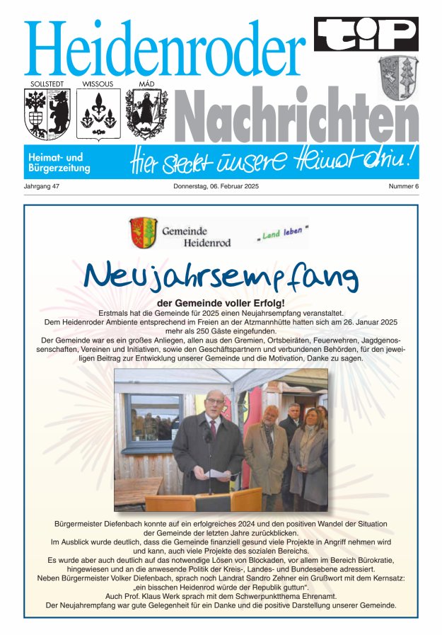 "tip" Heidenroder Nachrichten Titelblatt 06/2025