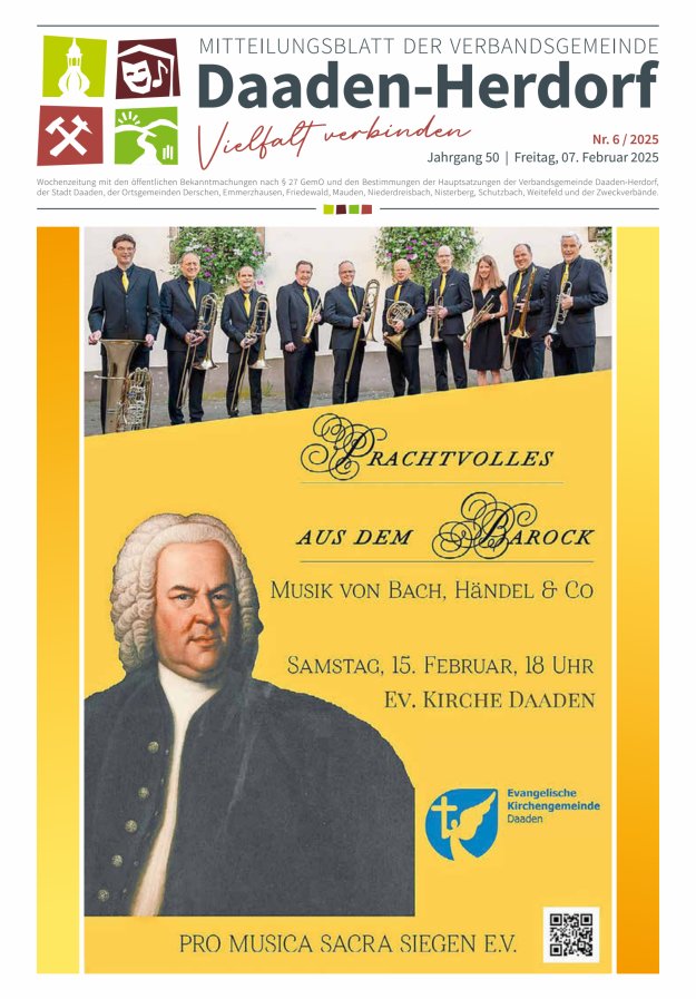 Mitteilungsblatt der Verbandsgemeinde Daaden-Herdorf Titelblatt 06/2025