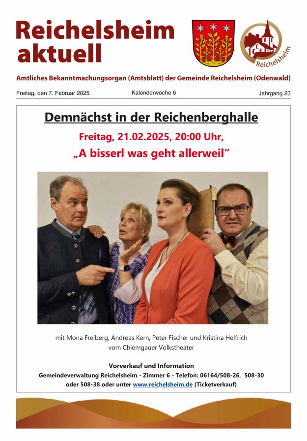 Reichelsheim aktuell - Amtsblatt der Gemeinde Reichelsheim(Odenwald) Titelblatt 06/2025