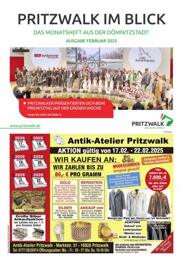 Pritzwalk im Blick Titelblatt 02/2025