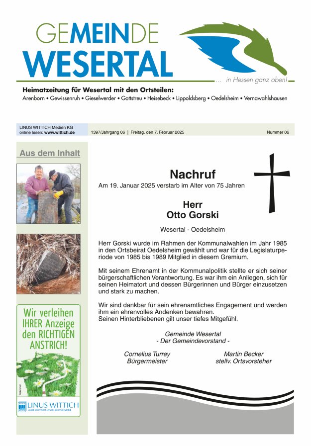 Wesertal Titelblatt 06/2025