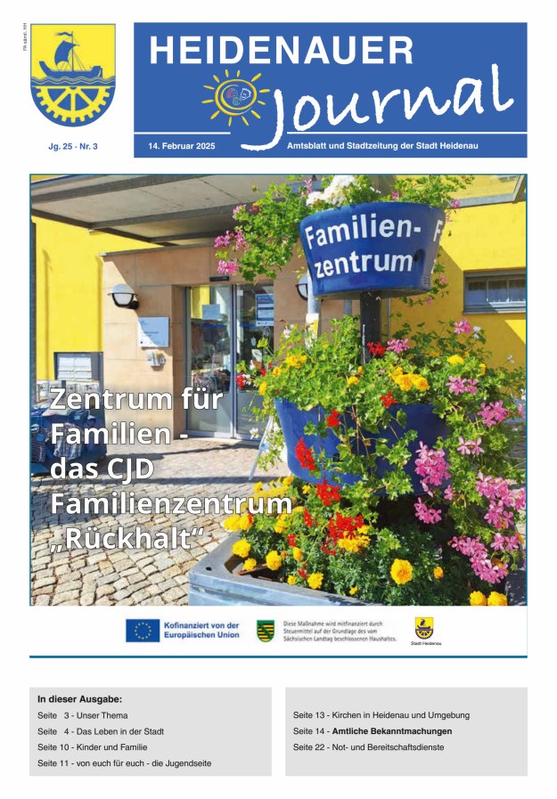 Heidenauer Journal - Amtsblatt und Stadtzeitung der Stadt Heidenau Titelblatt 03/2025