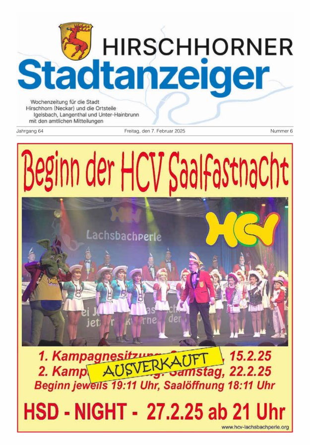 Hirschhorner Stadtanzeiger Titelblatt 06/2025