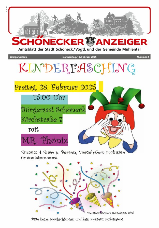 Schönecker Anzeiger Titelblatt 02/2025