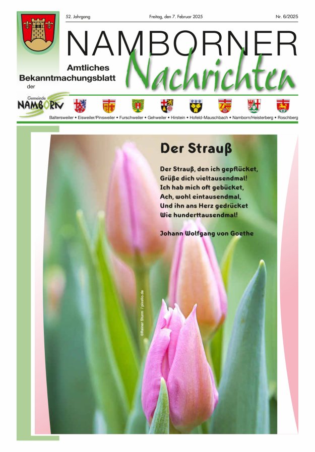 Namborner Nachrichten Titelblatt 06/2025