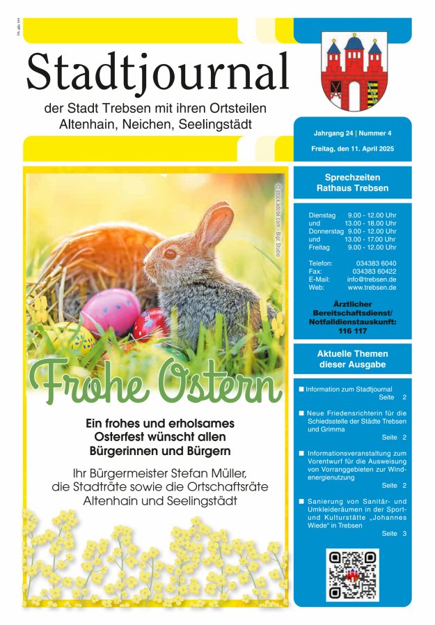 Stadtjournal der Stadt Trebsen mit ihren Ortsteilen Titelblatt 02/2025