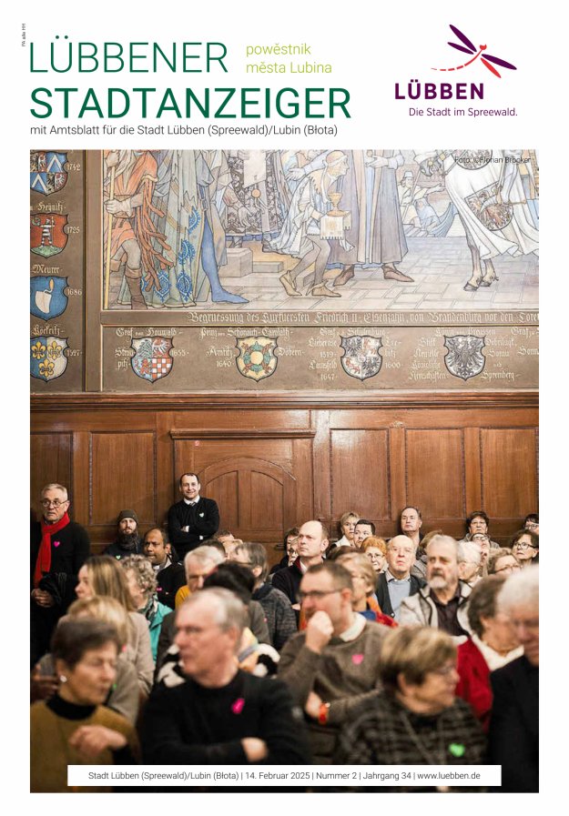 Lübbener Stadtanzeiger mit Amtsblatt für die Stadt Lübben (Spreewald) Titelblatt 02/2025