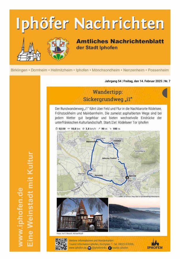 Iphöfer Nachrichten Titelblatt 07/2025