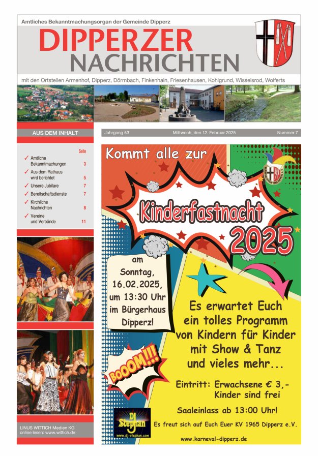 Dipperzer Nachrichten Titelblatt 07/2025