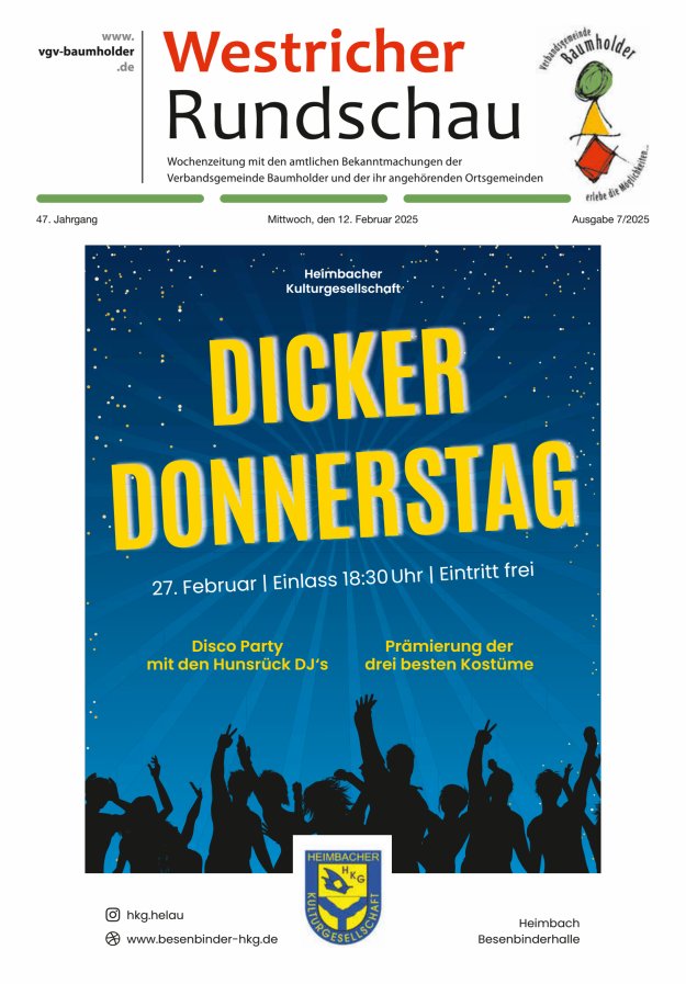 Westricher Rundschau VG Baumholder Titelblatt 07/2025