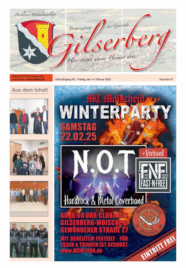 Hochland Mitteilungsblatt Gilserberg Titelblatt 07/2025