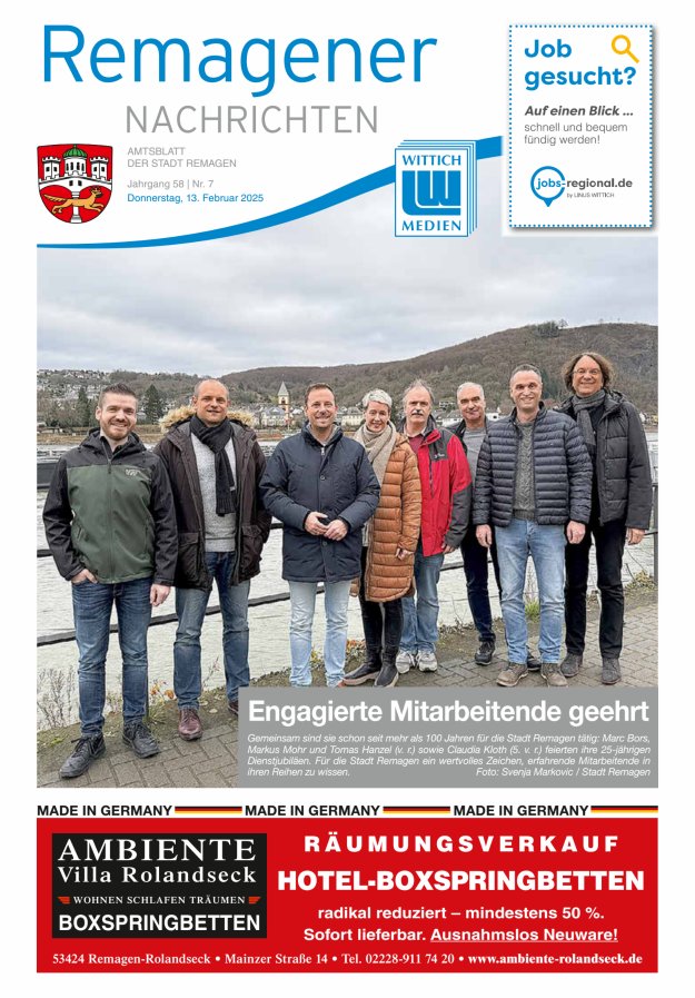 Remagener Nachrichten Titelblatt 07/2025