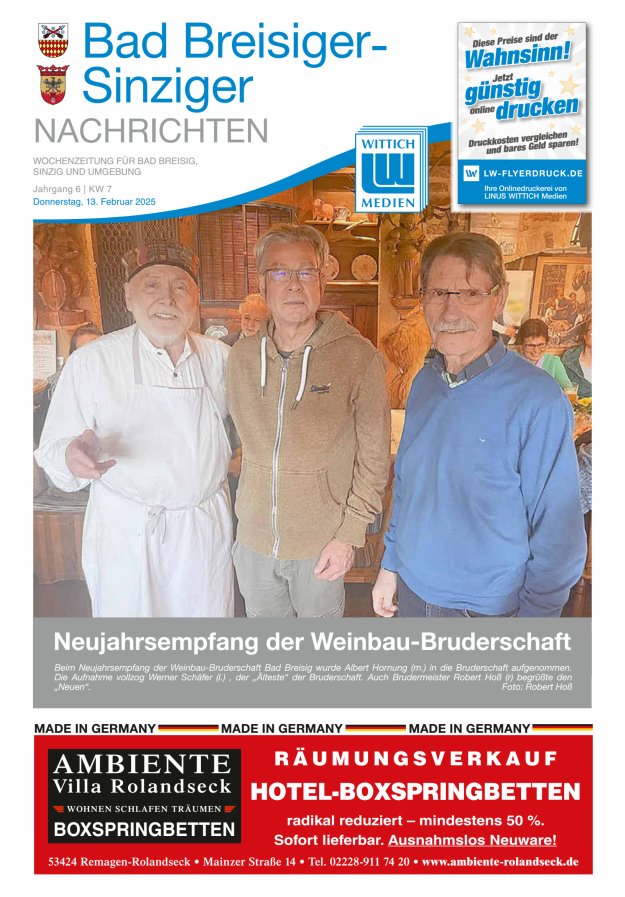 Bad Breisiger-Sinziger Nachrichten Titelblatt 07/2025
