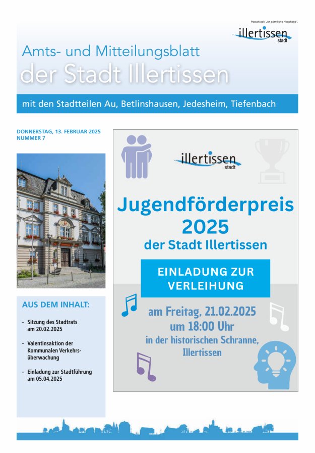 Amts- und Mitteilungsblatt Stadt Illertissen Titelblatt 07/2025