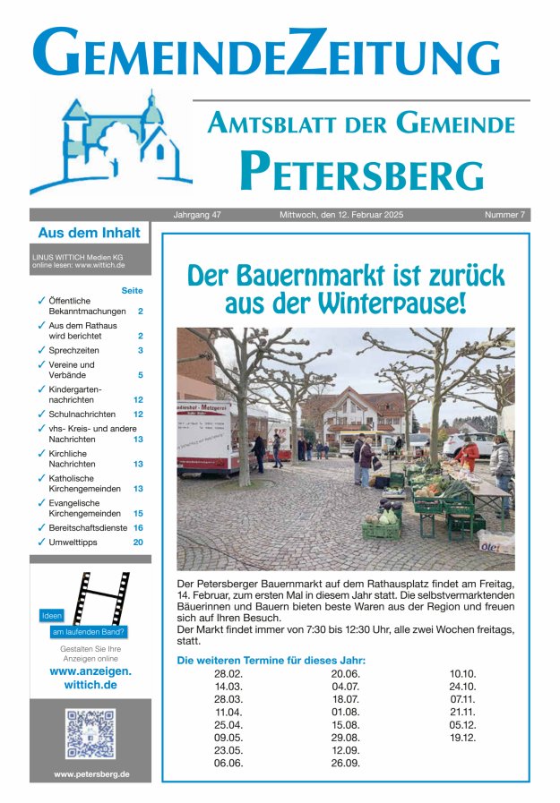 Amtsblatt Blickpunkt Petersberg Titelblatt 07/2025