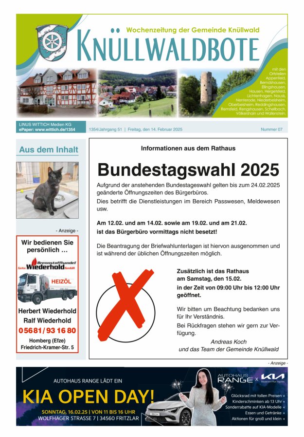 Knüllwaldbote Titelblatt 07/2025