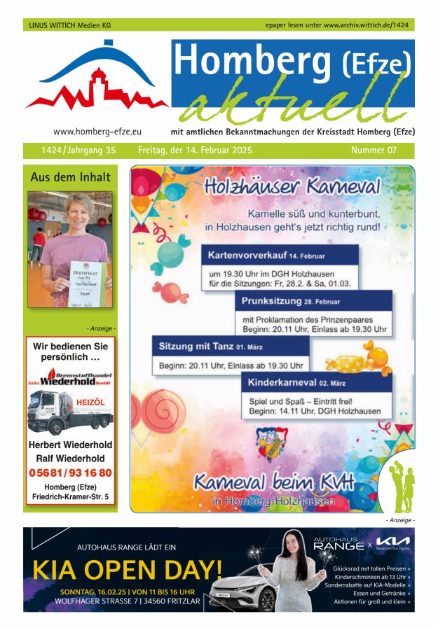 Homberg Efze aktuell Titelblatt 07/2025