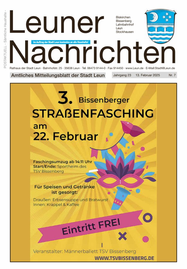 Leuner Nachrichten Titelblatt 07/2025