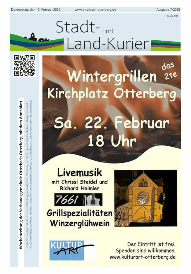 Stadt- und Land-Kurier Otterbach-Otterberg Titelblatt 07/2025