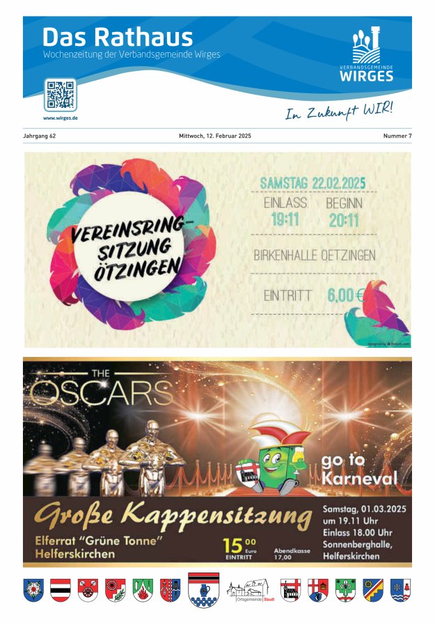 Das Rathaus - Informationen für die Bürger in der VG Wirges Titelblatt 07/2025
