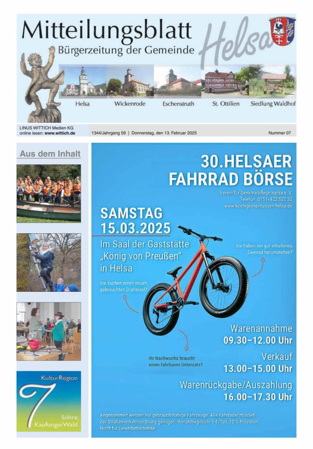 Mitteilungsblatt Helsa Titelblatt 07/2025
