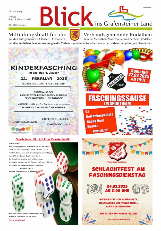 Blick ins Gräfensteiner Land VG Rodalben Titelblatt 07/2025
