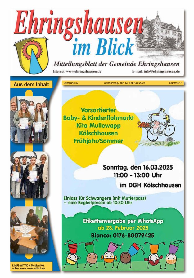 Mitteilungsblatt der Gemeinde Ehringshausen Titelblatt 07/2025