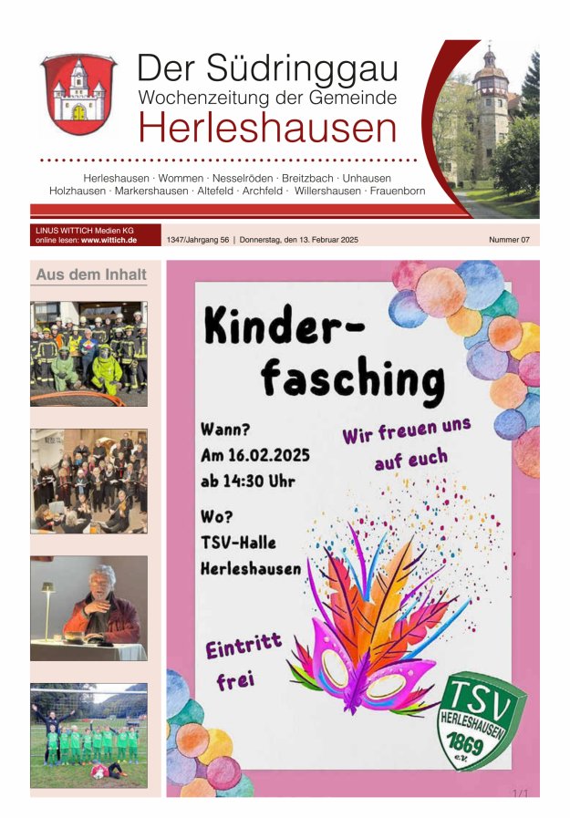 Der Südringgau Titelblatt 07/2025
