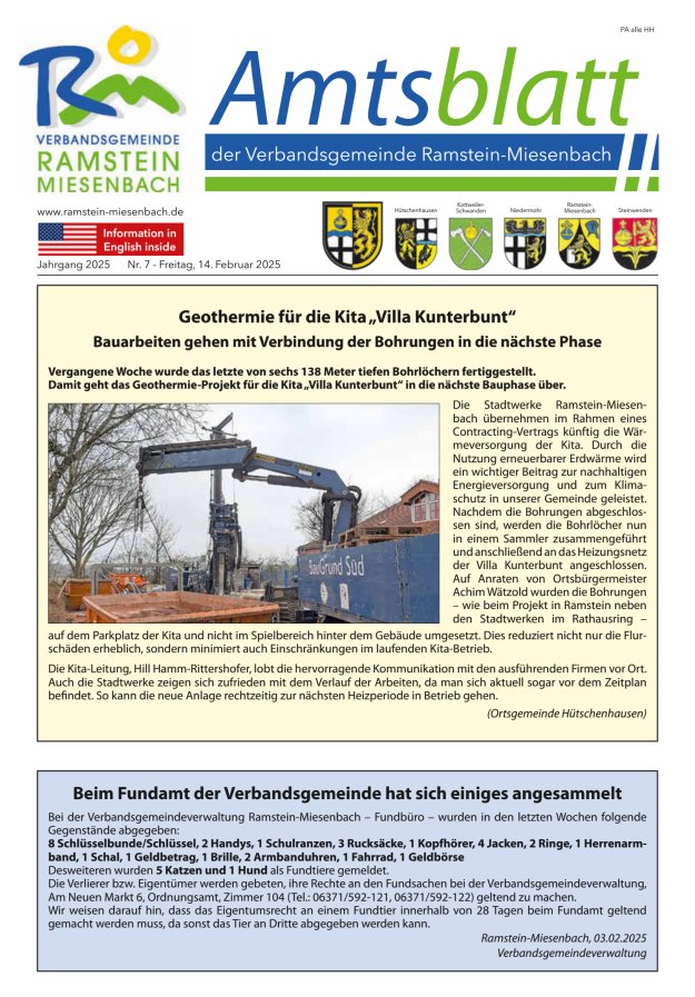 Amtsblatt VG Ramstein-Miesenbach Titelblatt 07/2025