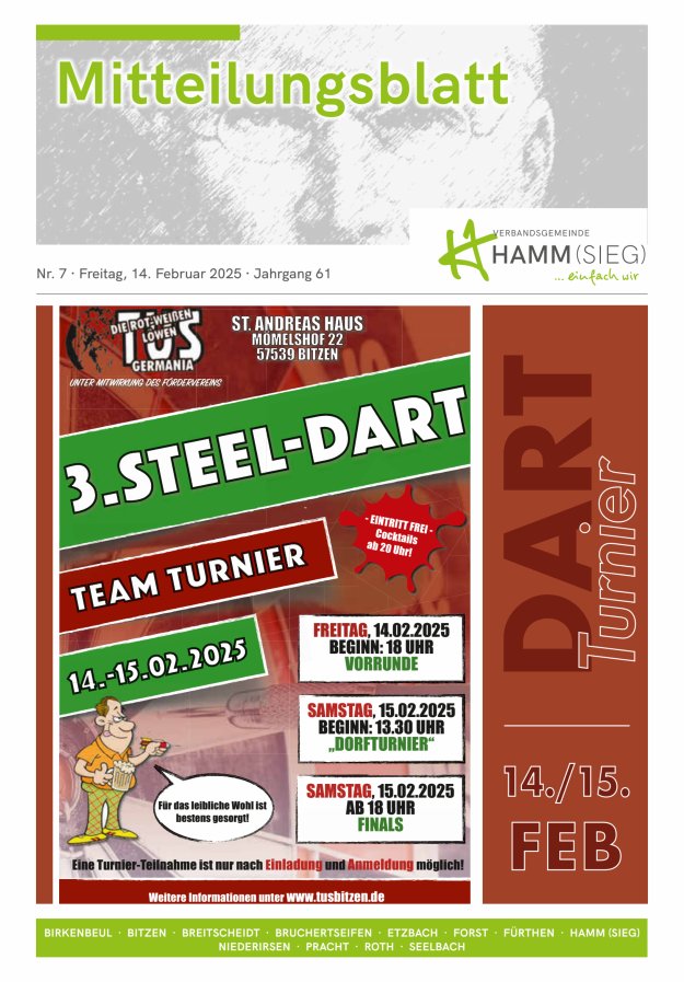 Mitteilungsblatt Hamm (Sieg) Titelblatt 07/2025