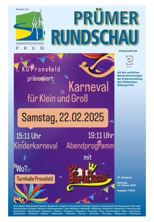 Prümer Rundschau Titelblatt 07/2025