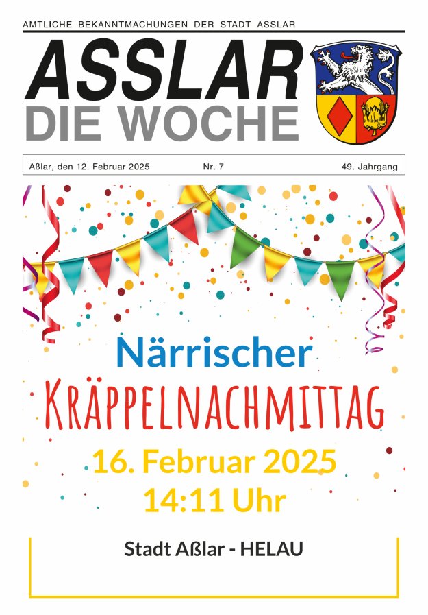 Asslar - Die Woche Titelblatt 07/2025