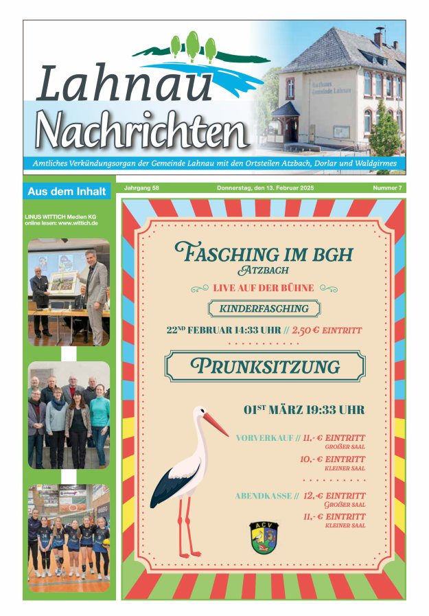 Lahnau Nachrichten Titelblatt 07/2025
