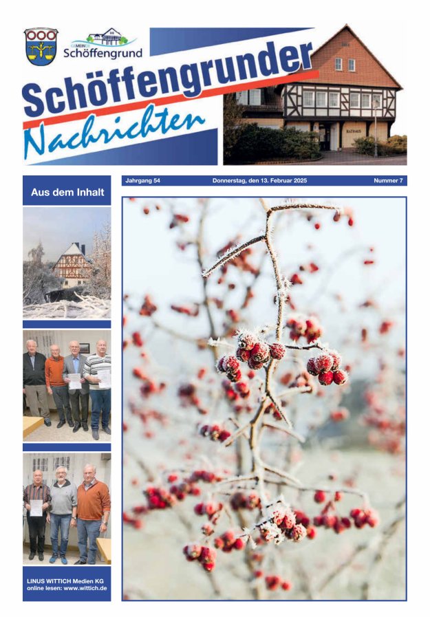 Schöffengrunder Nachrichten Titelblatt 07/2025