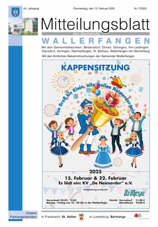 Mitteilungsblatt Gemeinde Wallerfangen Titelblatt 07/2025