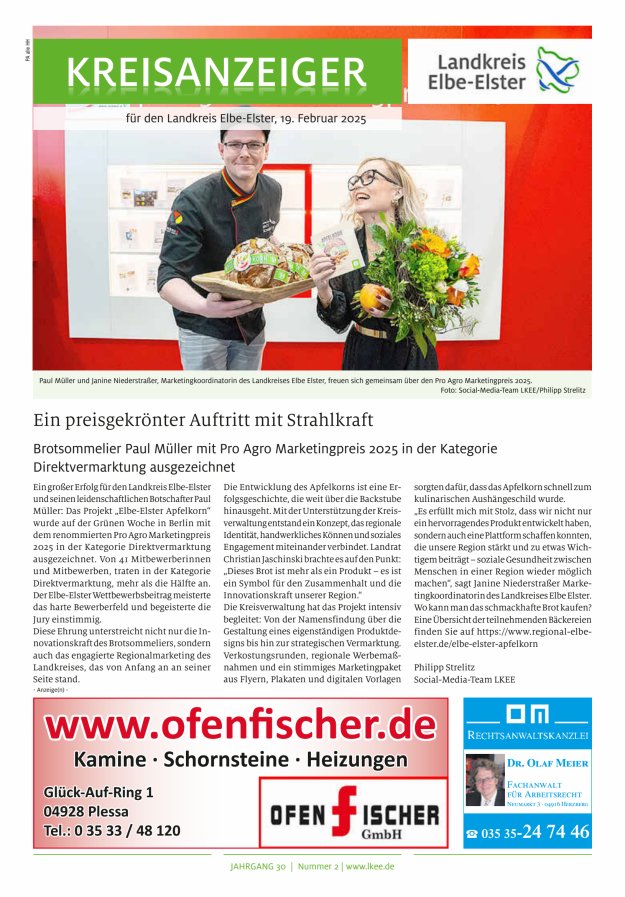 Kreisanzeiger für den Landkreis Elbe-Elster Titelblatt 02/2025