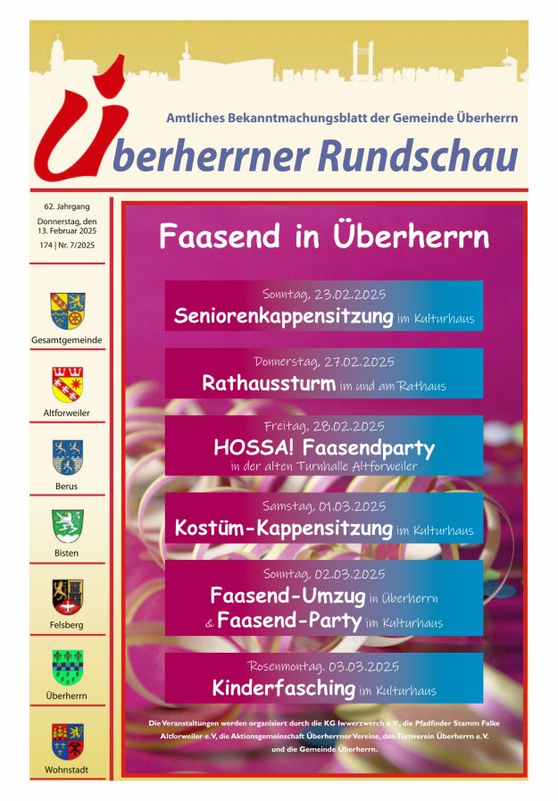 Überherrner Rundschau Titelblatt 07/2025