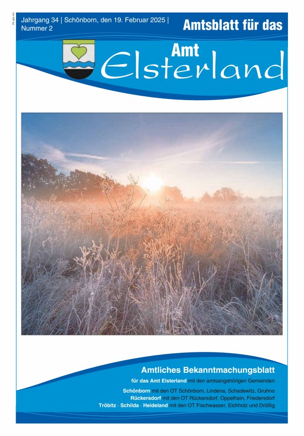 Amtsblatt für das Amt Elsterland Titelblatt 02/2025