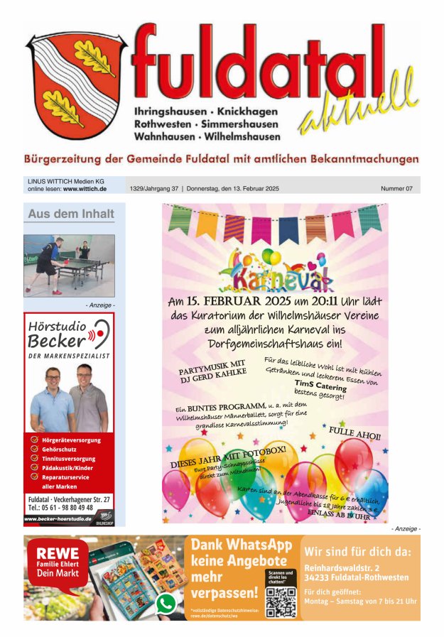Fuldatal aktuell Titelblatt 07/2025