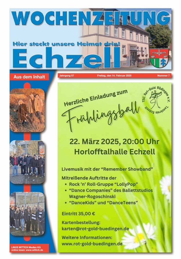 Wochenzeitung für die Gemeinde Echzell Titelblatt 07/2025
