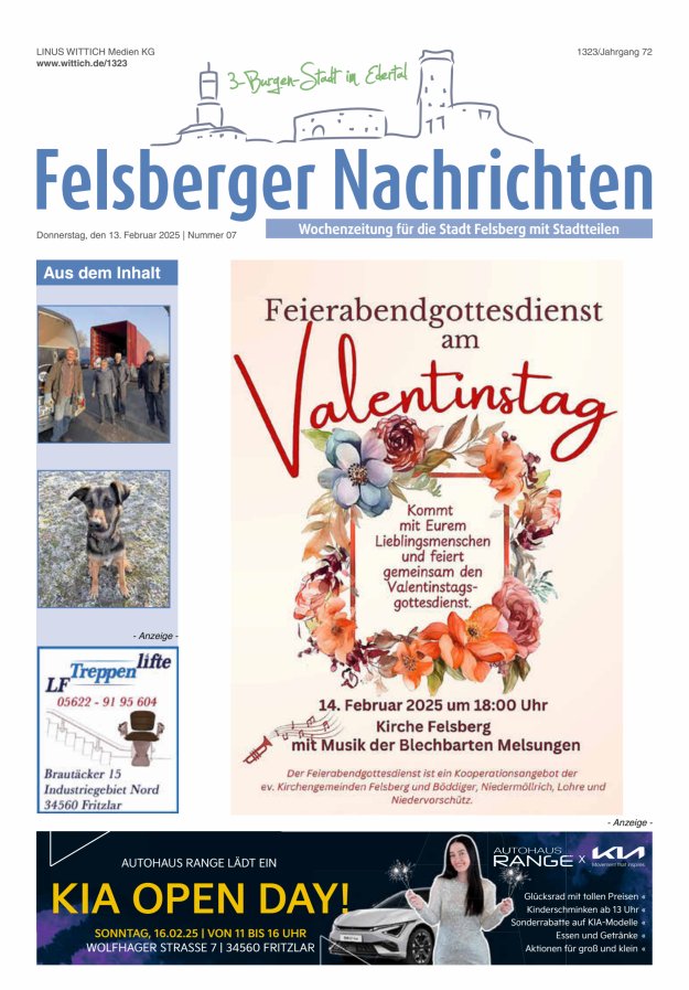 Felsberger Nachrichten Titelblatt 07/2025
