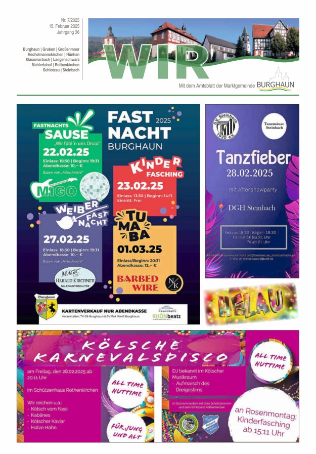 WIR - mit Amtsblatt der Marktgemeinde Burghaun Titelblatt 07/2025