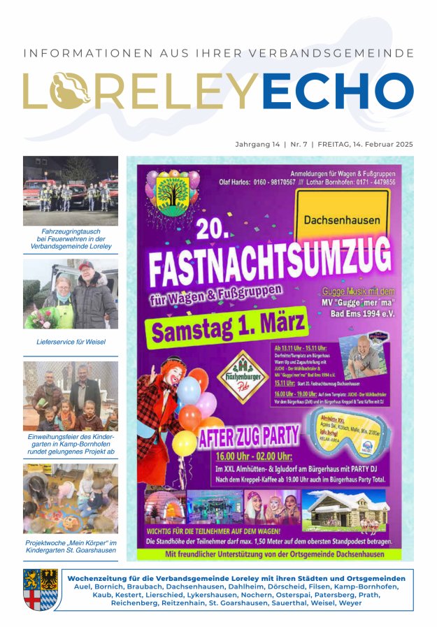 Loreley-Echo - Mitteilungsblatt der Verbandsgemeinde Loreley Titelblatt 07/2025