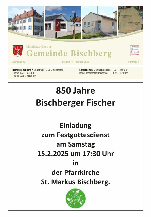Mitteilungsblatt der Gemeinde Bischberg Titelblatt 07/2025