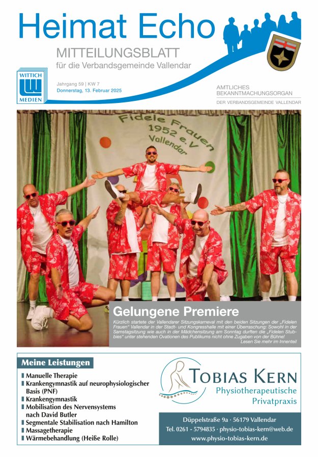 Heimat-Echo - Heimat- und Bürgerzeitung Verbandsgemeinde Vallendar Titelblatt 07/2025