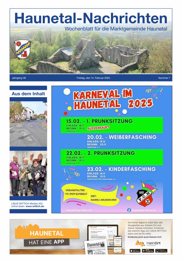 Haunetal-Nachrichten Titelblatt 07/2025