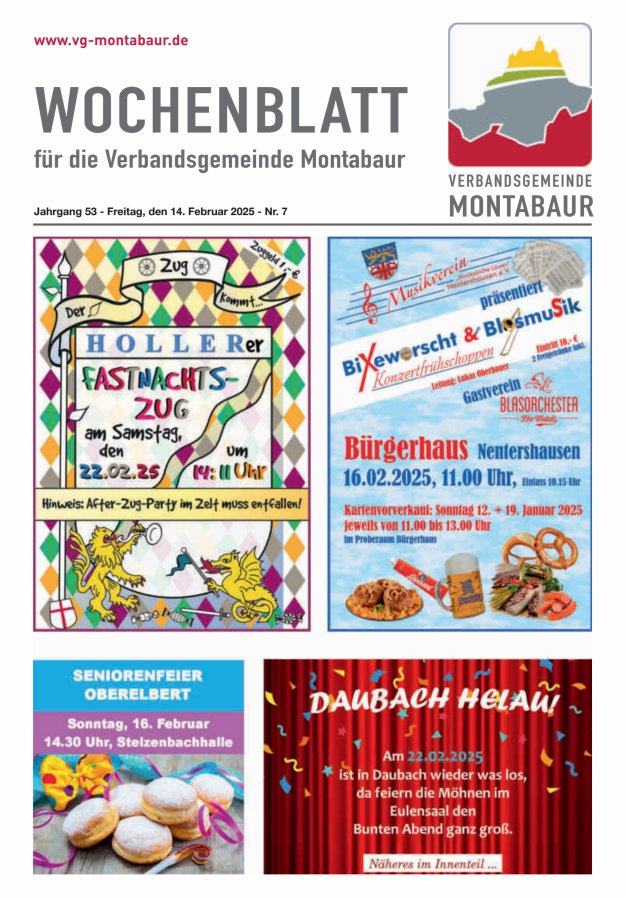 Wochenblatt der Verbandsgemeinde Montabaur Titelblatt 07/2025