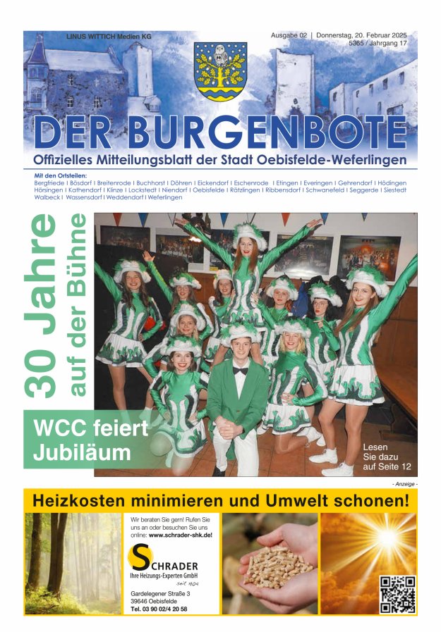 Mitteilungsblatt der Einheitsgemeinde Stadt Oebisfelde-Weferlingen Titelblatt 02/2025